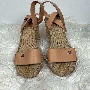 Tory Burch Wedge espadrille Natural/Nude leather women’s size 8